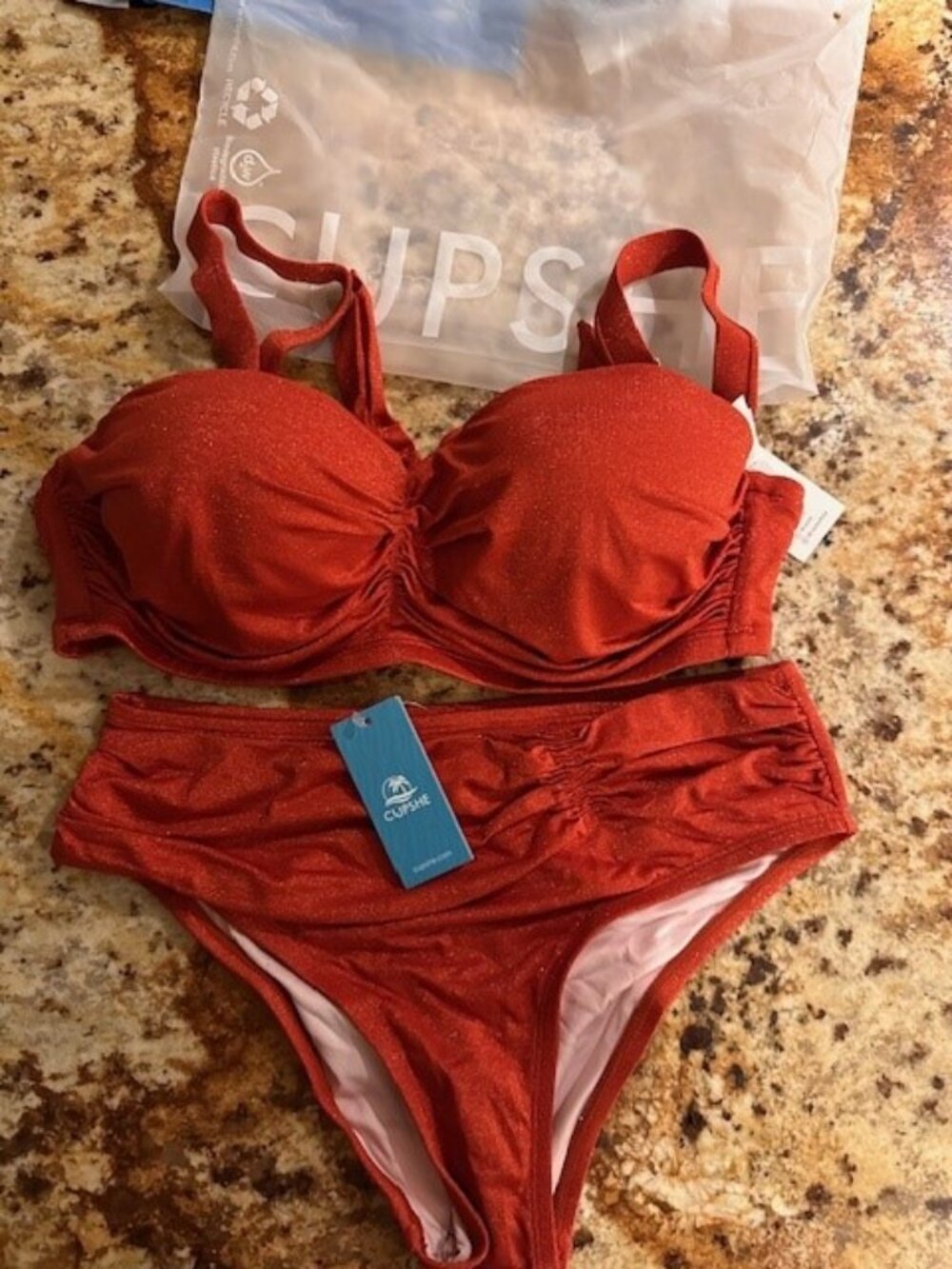 Cupshe two piece bikini top M-DD bottom S